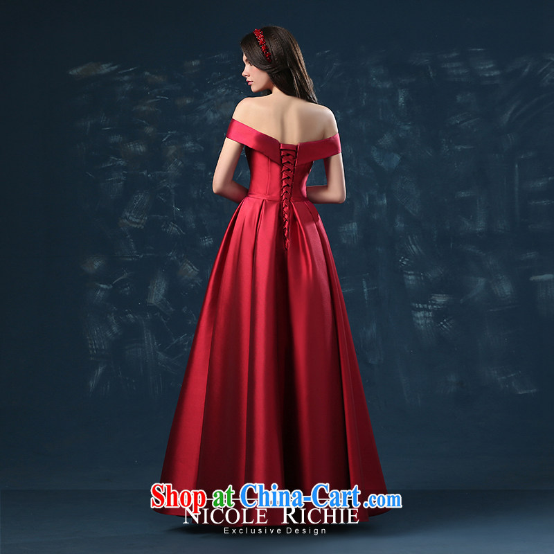 2015 new high-end custom marriages served toast summer field shoulder strap cultivating long banquet dress red XXL (graphics thin dress), Nicole (Nicole Richie), online shopping