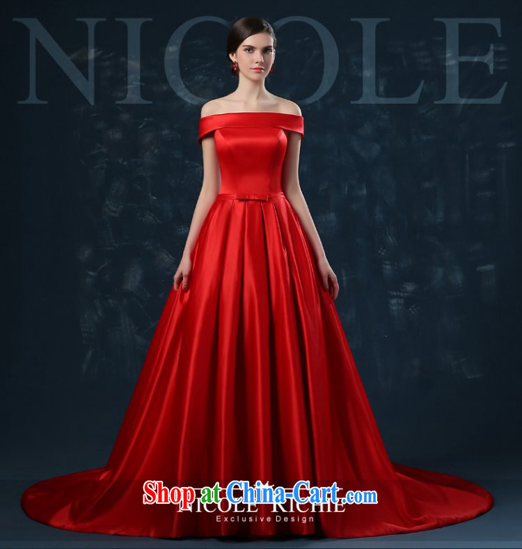 2015 new wedding dress summer bridal toast service tail long red field shoulder banquet dress tied with a red XXL (graphics thin dress) pictures, price, brand platters! Elections are good character, the national distribution, so why buy now enjoy more preferential! Health