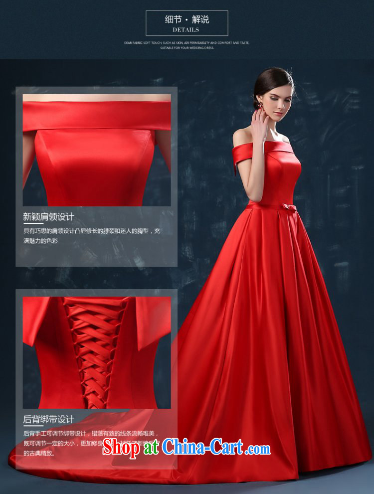 2015 new wedding dress summer bridal toast service tail long red field shoulder banquet dress tied with a red XXL (graphics thin dress) pictures, price, brand platters! Elections are good character, the national distribution, so why buy now enjoy more preferential! Health
