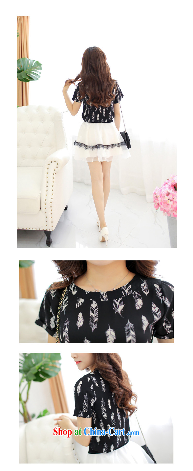 Hao better summer feathers stamp lace lace skirt two piece dress skirt Korean video thin stamp dress Kit black XL pictures, price, brand platters! Elections are good character, the national distribution, so why buy now enjoy more preferential! Health