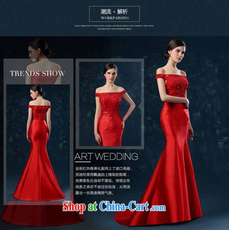 2015 new summer bridal toast serving long, a shoulder-waist crowsfoot banquet dress red wedding dress red XXL (graphics thin dress) pictures, price, brand platters! Elections are good character, the national distribution, so why buy now enjoy more preferential! Health