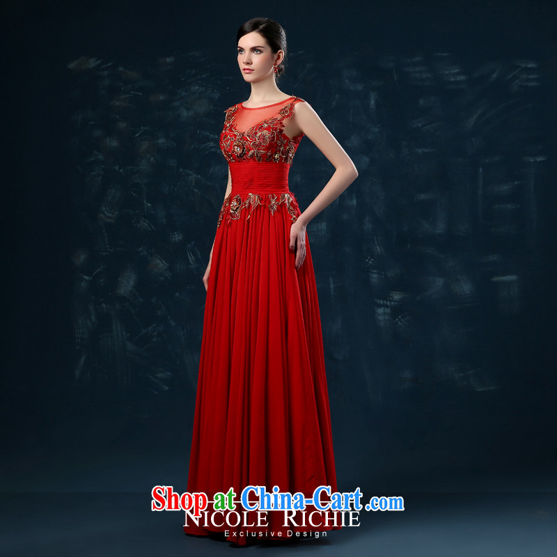 Toasting Service Bridal Fashion 2015 new summer shoulders cultivating red wedding dress bridal Evening Dress long red XXL (graphics thin dress), Nicole (Nicole Richie), online shopping