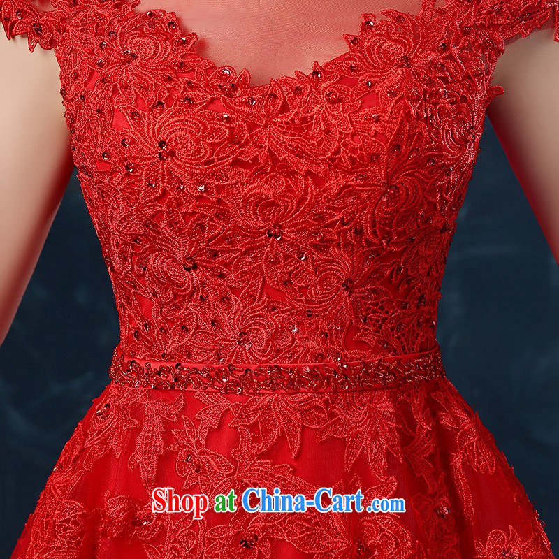 Toasting Service Bridal Fashion 2015 new summer red wedding dress beauty lace long banquet dress female Red XXL (graphics thin dress), Nicole (Nicole Richie), online shopping