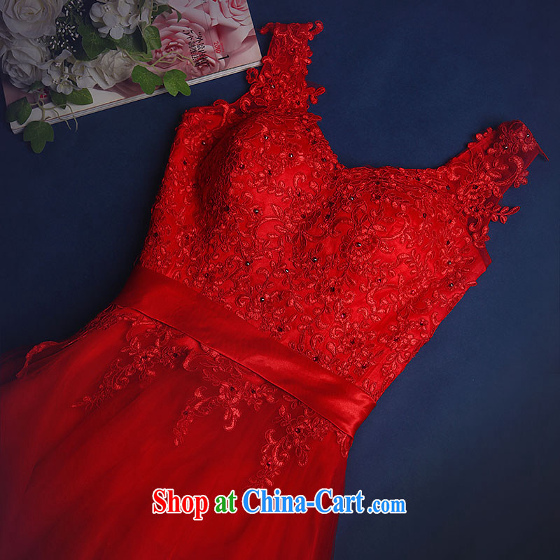 Code hang bridal dresses 2015 new V collar double-shoulder flowers dress wedding toast clothing long dresses summer red long XXXL, and hang Seng bride, shopping on the Internet