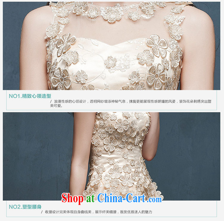 Pure bamboo yarn love 2015 new Openwork bridesmaid dresses clothing summer short sister dress bridal toast serving champagne color S pictures, price, brand platters! Elections are good character, the national distribution, so why buy now enjoy more preferential! Health
