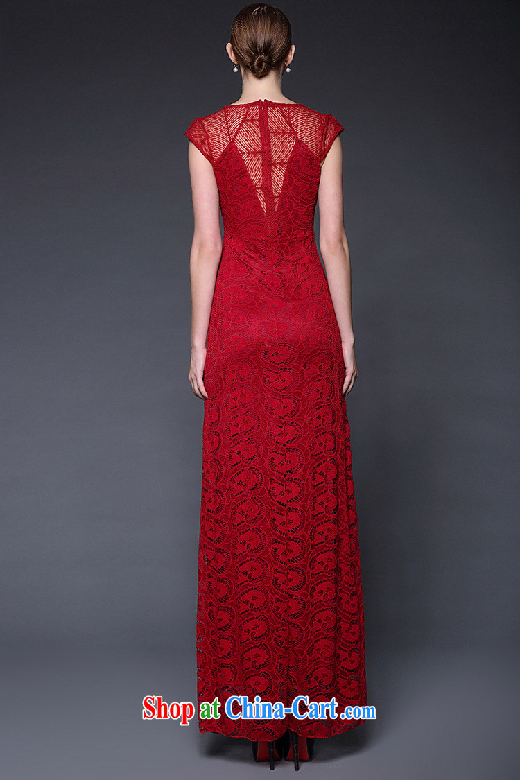 Axbaby 2015 summer new Lace Embroidery spell took over the nail Pearl elegance long dress dresses W 0211 red are code pictures, price, brand platters! Elections are good character, the national distribution, so why buy now enjoy more preferential! Health