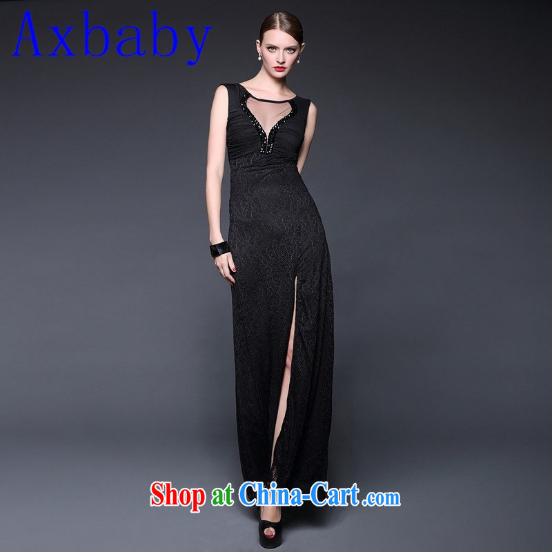Axbaby summer 2015 New Products lace spell took over the nail Pearl Web yarn micro-fluoro dress dresses W 0215 blue are code, love all Babe (Axbaby), online shopping