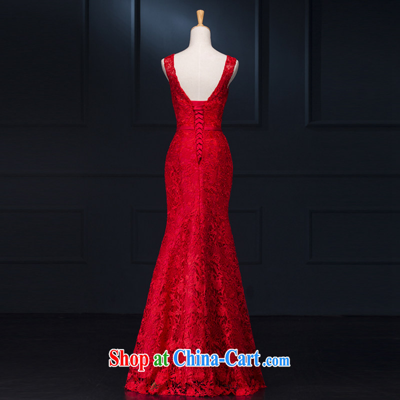 It is not the JUSERE high-end wedding dresses festive Red Cross Society of China won a toast service dress uniform performances hosted service lace bow-tie beauty graphics thin red tailored, by no means, and that, on-line shopping