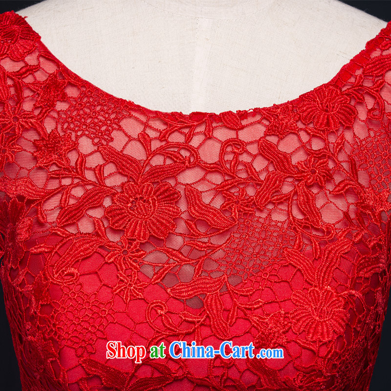 It is not the JUSERE high-end wedding dresses festive Red Cross Society of China won a toast service dress uniform performances hosted service lace bow-tie beauty graphics thin red tailored, by no means, and that, on-line shopping