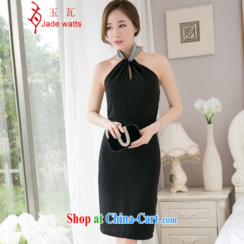 Yu w 2015 summer Korean style beauty female OL sexy mount also dresses package and dress long skirt 4054 black XL