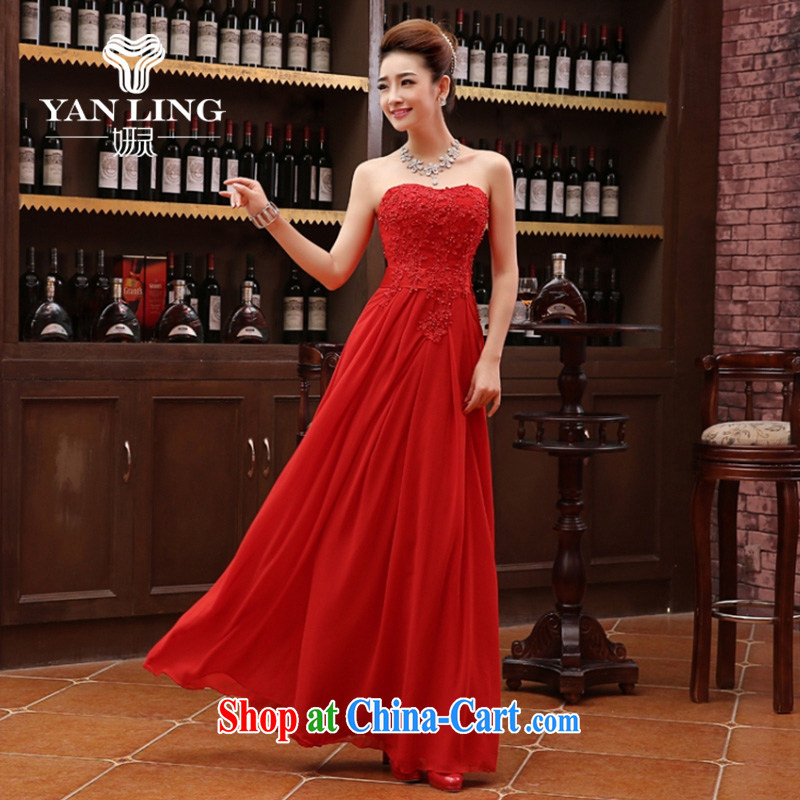 Her spirit fall and winter bridesmaid dresses in red sister dress Evening Dress 2015 new wedding bridesmaid dress long red M, her spirit, and, on-line shopping