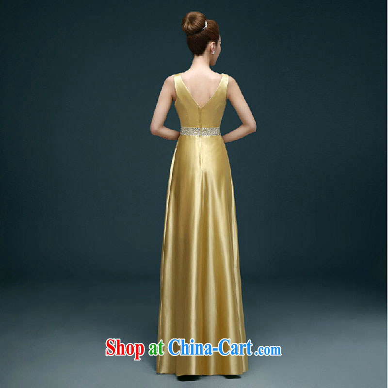 Evening Dress summer 2015 new bride's wedding banquet toast. Moderator dress gold female beauty, long aura gold XXXL, pure bamboo love yarn, shopping on the Internet