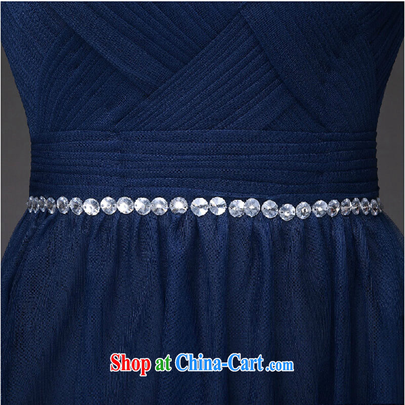 Evening Dress 2015 new European and American Korean dress spring and summer banquet toast bridal moderator long dress girls dark blue tailored to please contact customer service to love bamboo yarn, shopping on the Internet