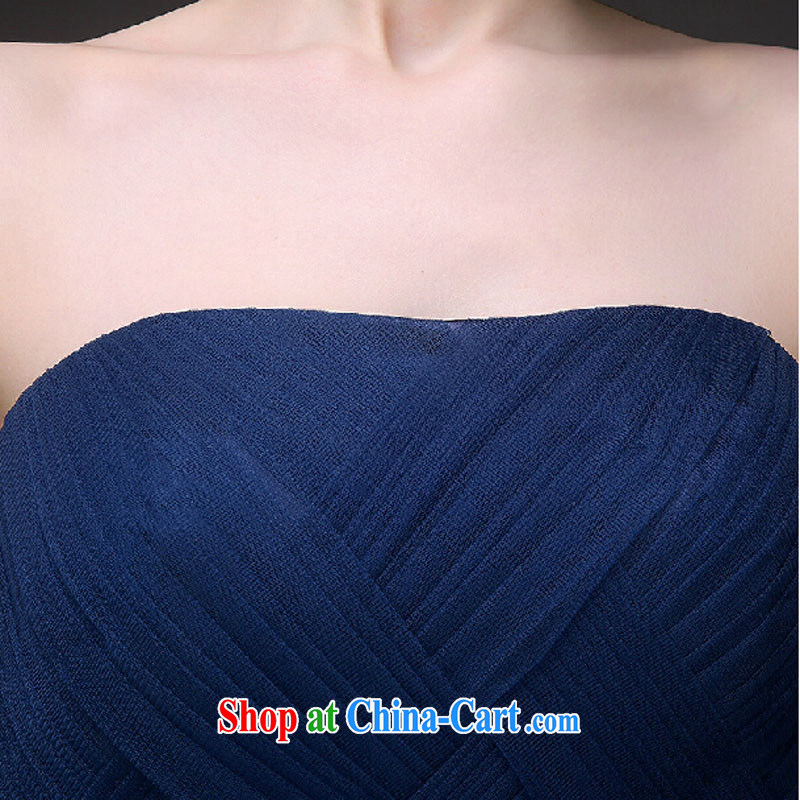 Evening Dress 2015 new European and American Korean dress spring and summer banquet toast bridal moderator long dress girls dark blue tailored to please contact customer service to love bamboo yarn, shopping on the Internet