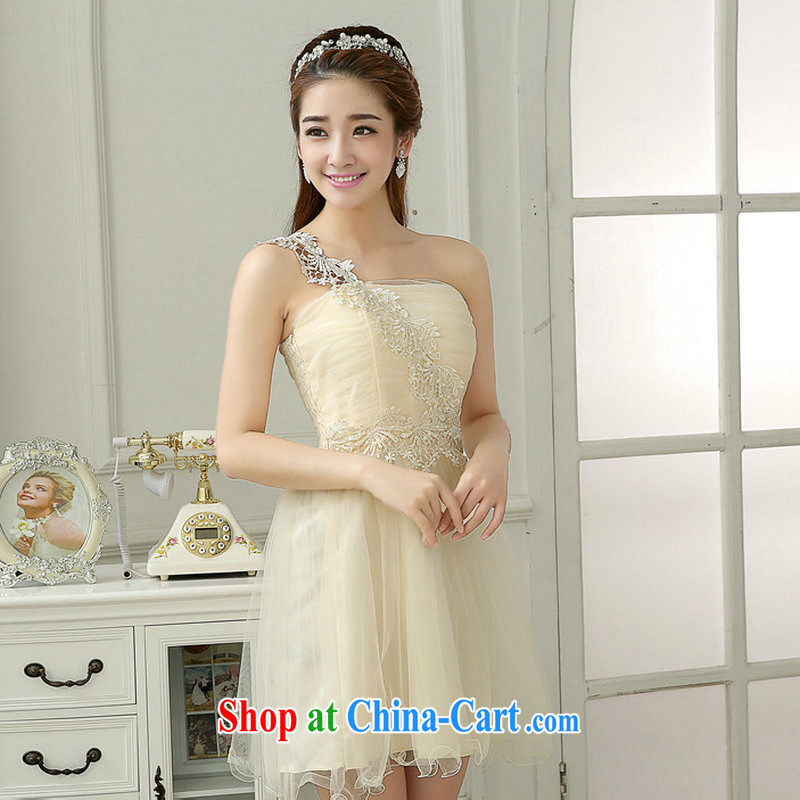 Optimize video bridesmaid bride's wedding dresses short Korean Beauty dresses the banquet evening dress MZ 2101 champagne color code, optimize, and shopping on the Internet