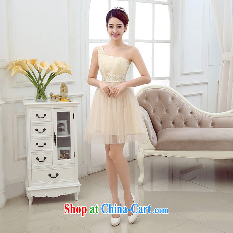 Optimize video New Beauty video thin bridesmaid dress short dinner bridesmaid serving the shoulder evening dress MZ 2003 champagne color code pictures, price, brand platters! Elections are good character, the national distribution, so why buy now enjoy more preferential! Health