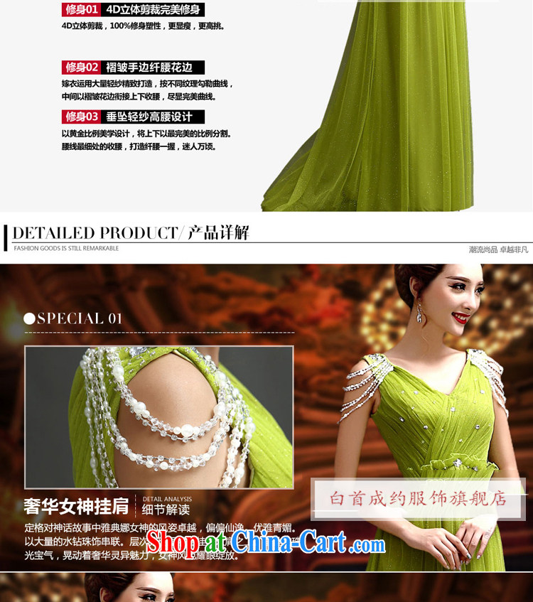 White first about the betrothal service green lace Deep v collar marriages served toast wedding long dinner banquet Dinner Evening Dress green L pictures, price, brand platters! Elections are good character, the national distribution, so why buy now enjoy more preferential! Health