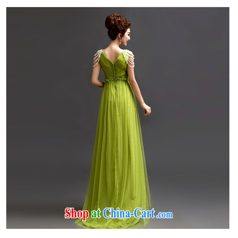 White first about the betrothal service green lace Deep v collar marriages served toast wedding long dinner banquet Dinner Evening Dress green L, white first about, shopping on the Internet