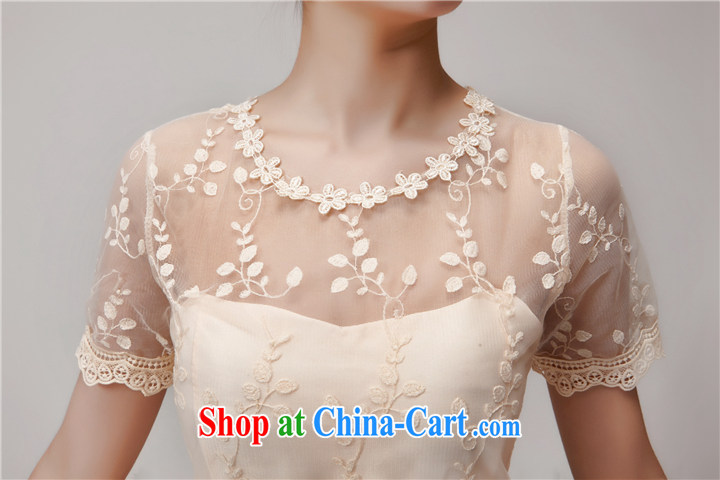 2015 summer new sweet lace skirt hook flower Openwork Web yarn staple-joo of Yuan style Princess dress beautiful dress bridesmaid clothing Su 0283 apricot L pictures, price, brand platters! Elections are good character, the national distribution, so why buy now enjoy more preferential! Health