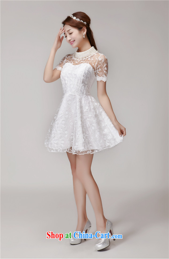 2015 summer new sweet lace dress nails pearl river Pearl collar small Hong Kong Wind name yuan style Princess dress beautiful dress bridesmaid clothing Su 0284 apricot L pictures, price, brand platters! Elections are good character, the national distribution, so why buy now enjoy more preferential! Health