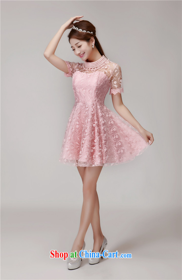 2015 summer new sweet lace dress nails pearl river Pearl collar small Hong Kong Wind name yuan style Princess dress beautiful dress bridesmaid clothing Su 0284 apricot L pictures, price, brand platters! Elections are good character, the national distribution, so why buy now enjoy more preferential! Health