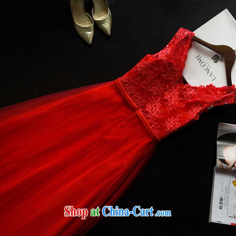 The wedding dress 2015 wedding long evening dress bridal lace shoulders serving toast wedding dress bridesmaid summer clothing Red. 7 Day Shipping does not return do not switch, and love, and that, on-line shopping