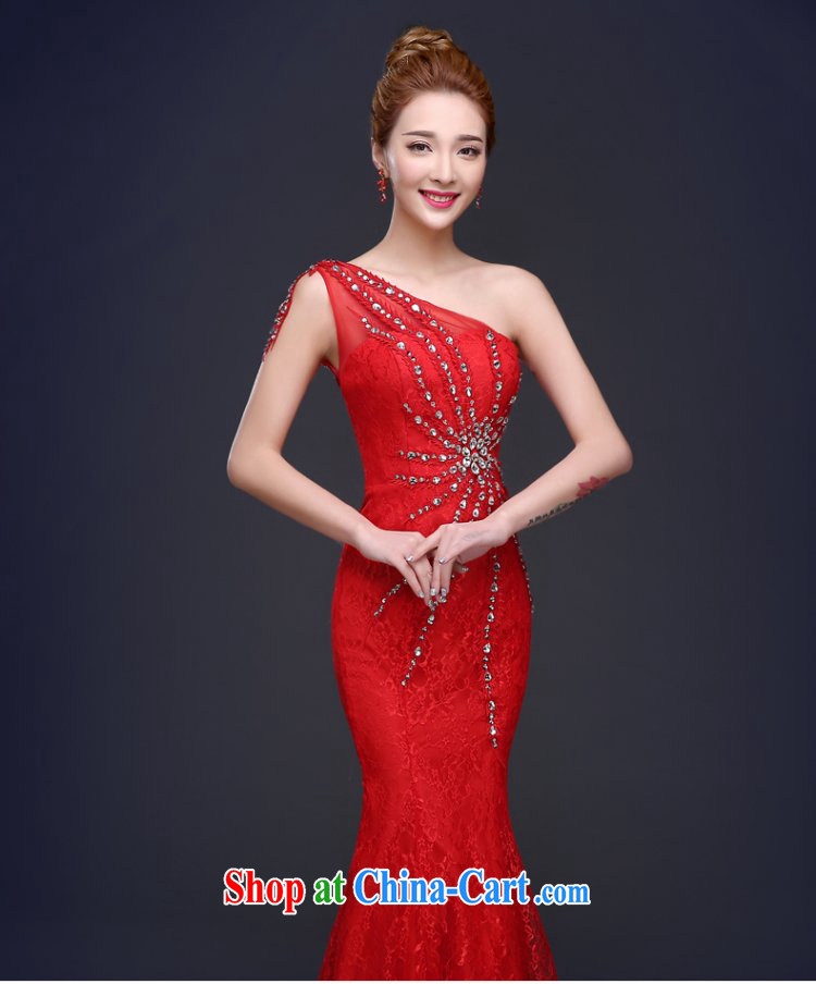 Ting Beverly banquet dress 2015 new summer long crowsfoot bridal toast serving the shoulder, red wedding dress female Red XL pictures, price, brand platters! Elections are good character, the national distribution, so why buy now enjoy more preferential! Health