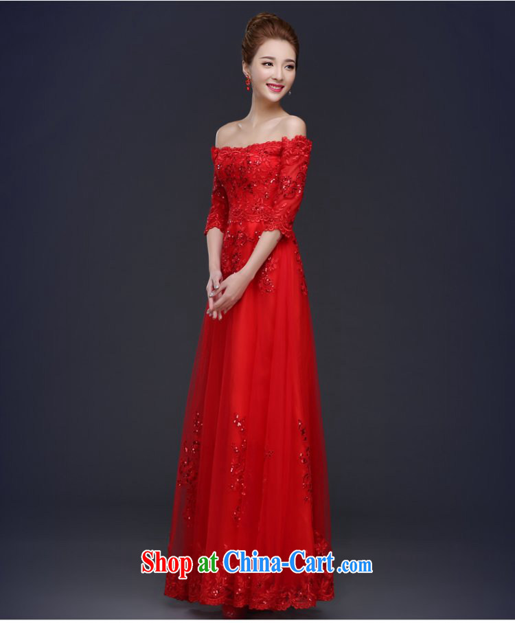 Ting Beverly 2015 new bride toast served a summer field shoulder bridal wedding dress red long banquet dress girl, red XL pictures, price, brand platters! Elections are good character, the national distribution, so why buy now enjoy more preferential! Health