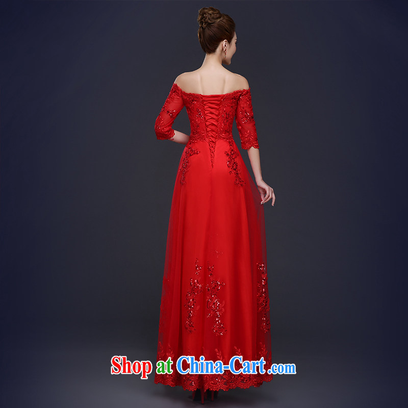 Ting Beverly 2015 new bride toast served a summer field shoulder bridal wedding dress red long banquet dress girl, red XL Ting, Beverly (tingbeier), and, on-line shopping