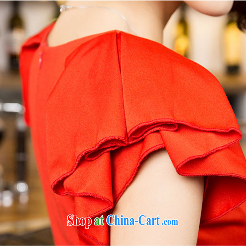ADDIS ABABA, Connie 2015 summer hot new Korean version of Yuan shen video thin flouncing package and dresses small red dress F 8450 red L, Addis Ababa, Connie (FABENE), online shopping