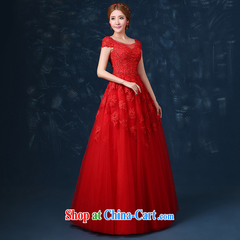 Ting Beverly 2015 new bride toast serving summer long double-shoulder red wedding dress and lace banquet dress beauty red XL Ting, Beverly (tingbeier), online shopping