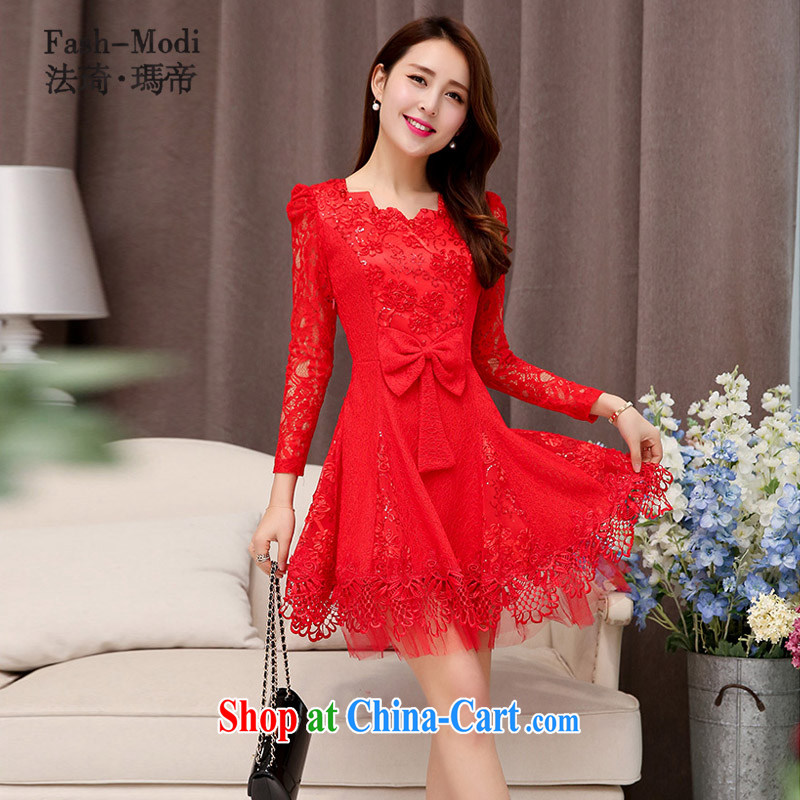 The angel Princess Royal 2015 new bride back door dress uniform toast bridesmaid clothing dress lace, long dress red dresses red . XL, Qi, in Dili and Manasseh (Fash - Modi), online shopping