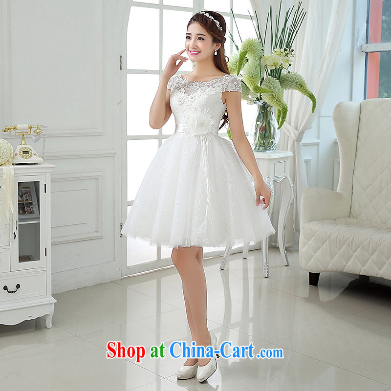 The china yarn 2015 new summer the Field shoulder lace white shaggy short skirts, bridal wedding dresses small white. size does not accept return and china yarn, shopping on the Internet
