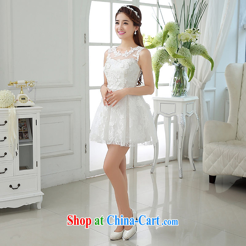 The china yarn 2015 new summer Korean fresh round-collar dresses bridal wedding toast serving small red dress white s and China yarn, shopping on the Internet