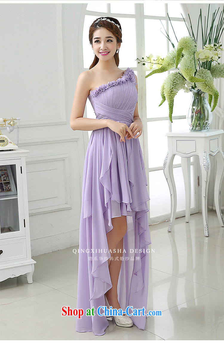 The china yarn 2015 new Summer Snow woven single shoulder bridal bridesmaid dress beauty graphics thin front short long dress champagne color. size does not accept return pictures, price, brand platters! Elections are good character, the national distribution, so why buy now enjoy more preferential! Health