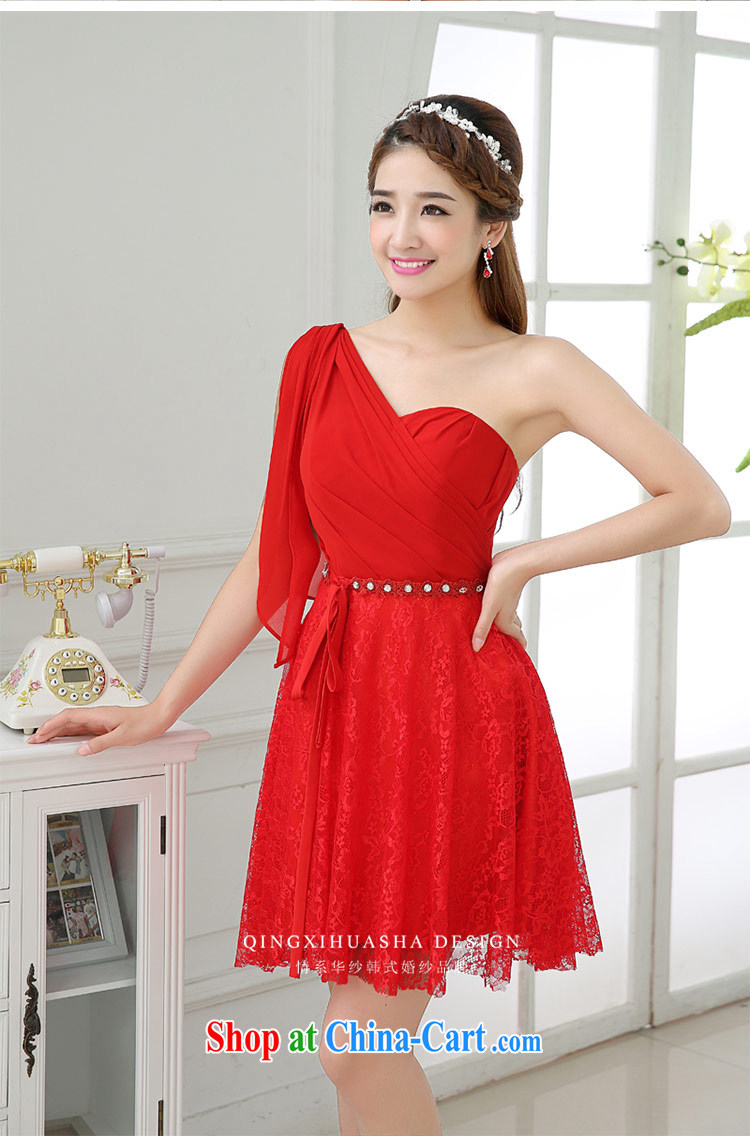 The china yarn 2015 new single shoulder lace summer beauty video skinny dress bridal toast clothing bridesmaid serving the red. size does not accept return pictures, price, brand platters! Elections are good character, the national distribution, so why buy now enjoy more preferential! Health