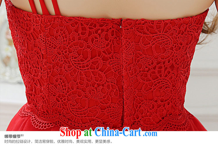 The china yarn 2015 new summer short before long after the shoulder red lace snow woven stitching small dress bride wedding toast clothing Red. size does not accept return pictures, price, brand platters! Elections are good character, the national distribution, so why buy now enjoy more preferential! Health