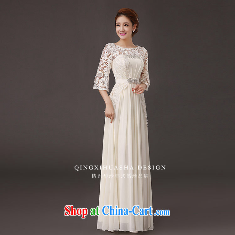 The china yarn 2015 new summer round-neck collar the Field shoulder parquet drill long sleeves in marriage dresses bridesmaid clothing dresses champagne color. size does not accept return pictures, price, brand platters! Elections are good character, the national distribution, so why buy now enjoy more preferential! Health