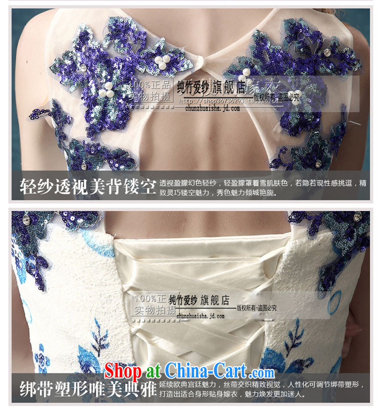 Blue and white porcelain blue back exposed bridal toast service annual dinner before the performance after a long wedding dress small luxurious tail dress blue XL pictures, price, brand platters! Elections are good character, the national distribution, so why buy now enjoy more preferential! Health