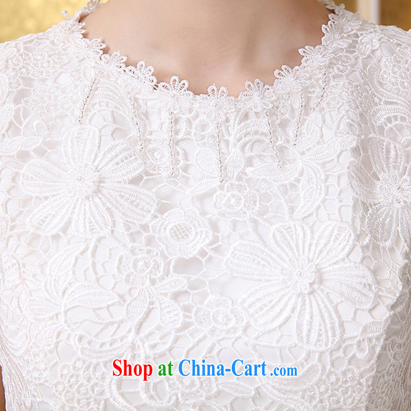 The china yarn 2015 new summer round-collar field shoulder lace short shaggy dress bridal toast clothing bridesmaid dress dresses white. size does not accept return and china yarn, shopping on the Internet