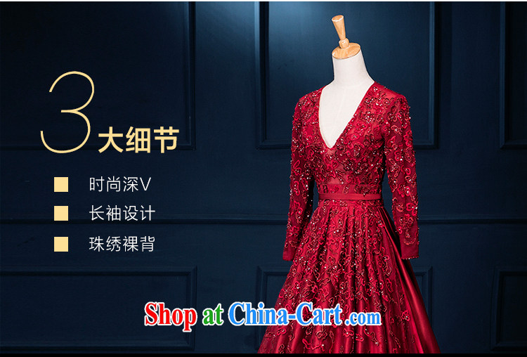 It is the JUSERE high-end wedding dresses ElieSaab new continental summer damask large V collar wine red marriages served toast red tailored pictures, price, brand platters! Elections are good character, the national distribution, so why buy now enjoy more preferential! Health