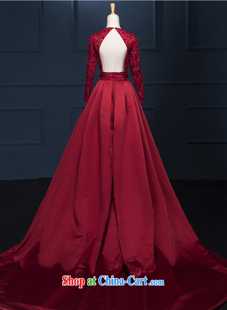 It is the JUSERE high-end wedding dresses ElieSaab new continental summer damask large V collar wine red marriages served toast red tailored pictures, price, brand platters! Elections are good character, the national distribution, so why buy now enjoy more preferential! Health