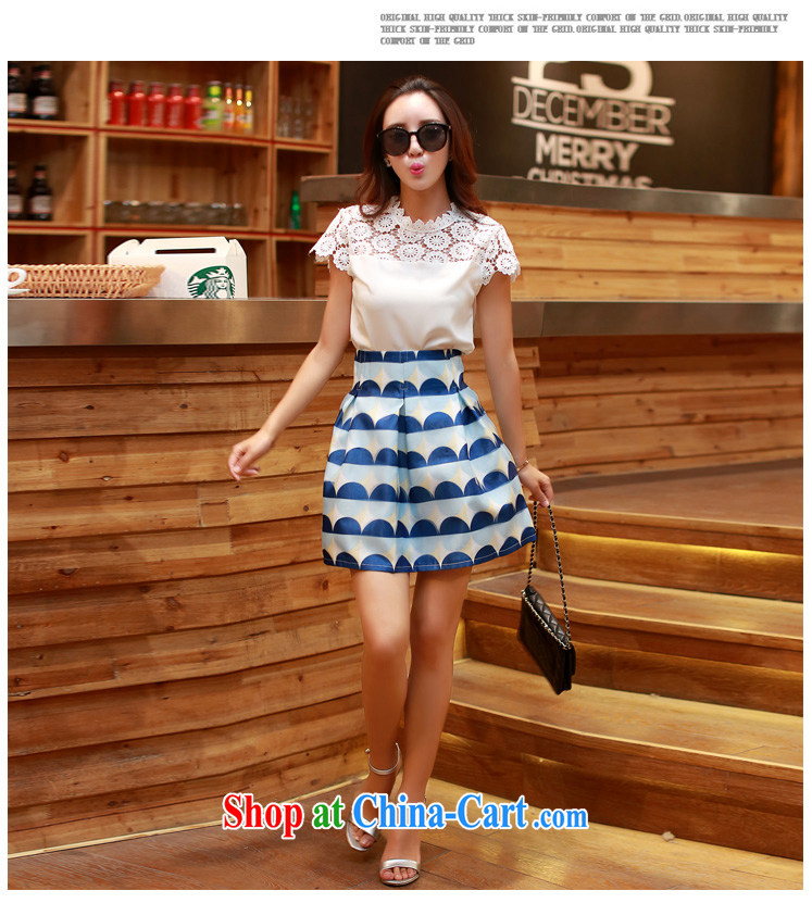 Real-time pictures summer 2015 Women's clothes new Korean Beauty lace stamp two-piece dresses with 5895 white XL pictures, price, brand platters! Elections are good character, the national distribution, so why buy now enjoy more preferential! Health