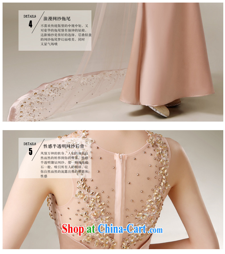 Snow Lotus bows serving New Spring dresses 2015 dress dress long dual-shoulder parquet drill, cultivating banquet dress summer meat pink made pictures, price, brand platters! Elections are good character, the national distribution, so why buy now enjoy more preferential! Health
