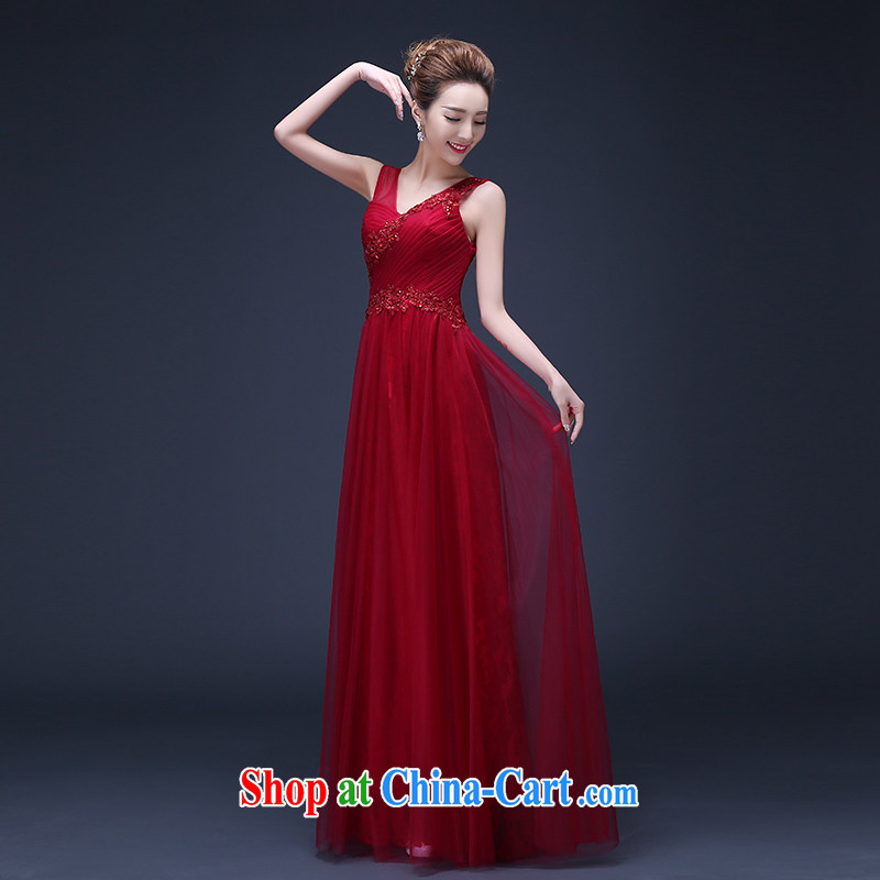 2015 new summer bridal wedding dress beauty long red double-shoulder bows. The annual dress red M Suzhou shipping and it is absolutely not a bride, shopping on the Internet