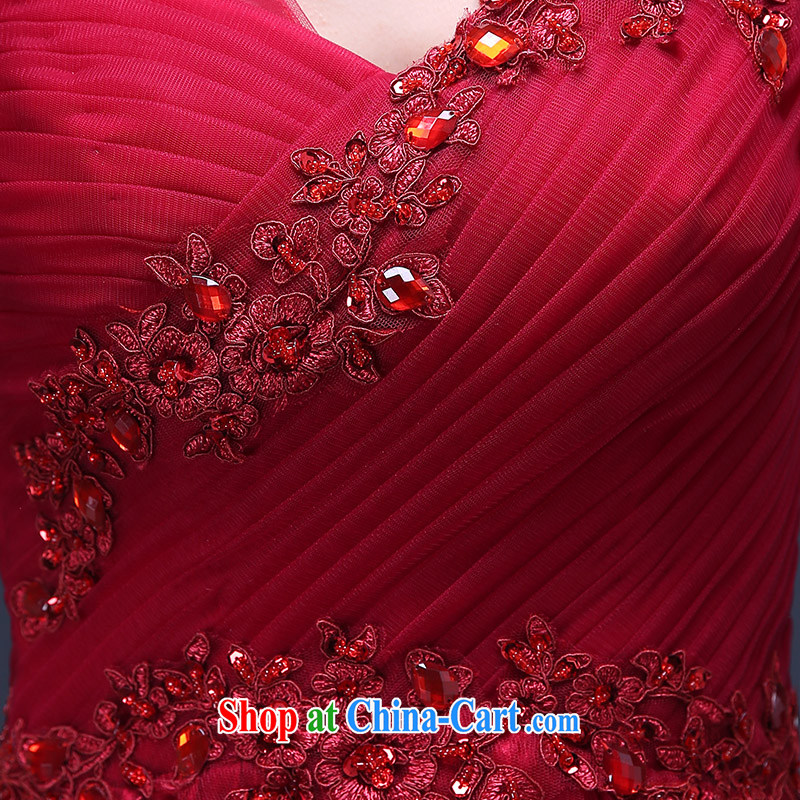 2015 new summer bridal wedding dress beauty long red double-shoulder bows. The annual dress red M Suzhou shipping and it is absolutely not a bride, shopping on the Internet
