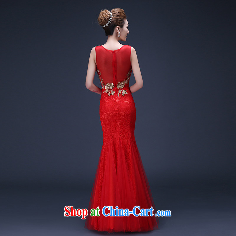 2015 new summer bridal wedding beauty, long the code graphics thin red double-shoulder bows Service Annual Meeting Evening Dress red set is not final, is by no means a bride, online shopping