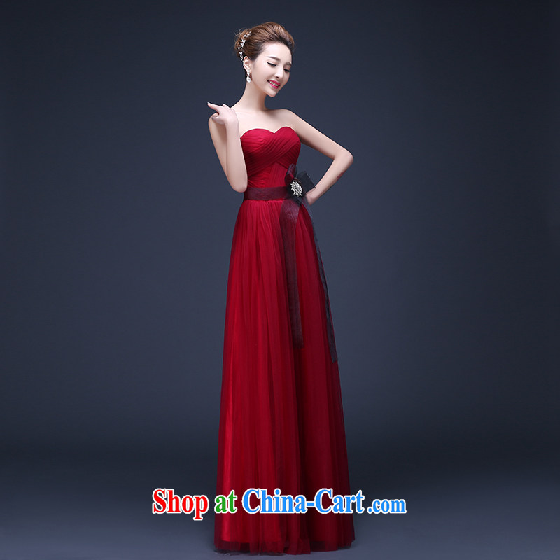 2015 new Korean red long marriage toast summer uniforms erase chest graphics thin annual bridal evening dress red set is not returned, it is embroidered bridal, shopping on the Internet