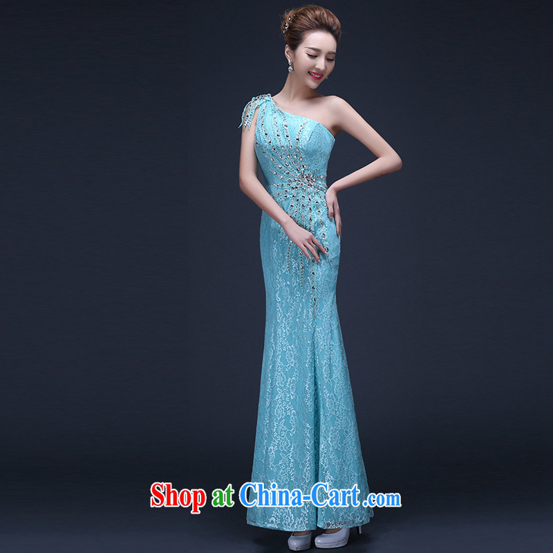 Bridal toast service 2015 new long, the code graphics thin the shoulder annual beauty dress moderator summer sky blue made no refunds or exchanges, and by no means embroidered bridal, shopping on the Internet