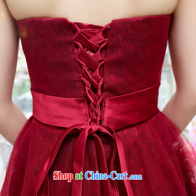Summer 2015 new stylish sexy bare shoulders the tuxedo, with trend sweet waist Bow Tie Style dress red XL, baroque, shopping on the Internet